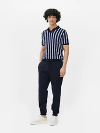 Men's Navy Drawstring Cuffed Joggers