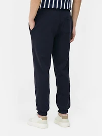 Men's Navy Drawstring Cuffed Joggers