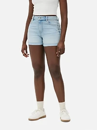 Cuffed Denim Shorts
