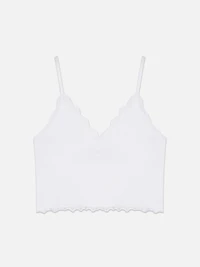 Ribbed Lace Trim Cami