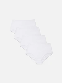 Women's White 4pk Full Cotton Briefs