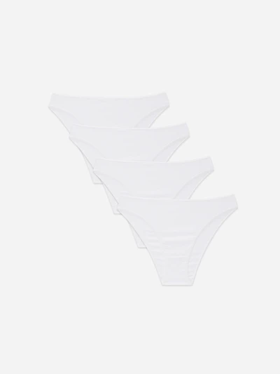 Women's White 4-Pack High Leg Briefs