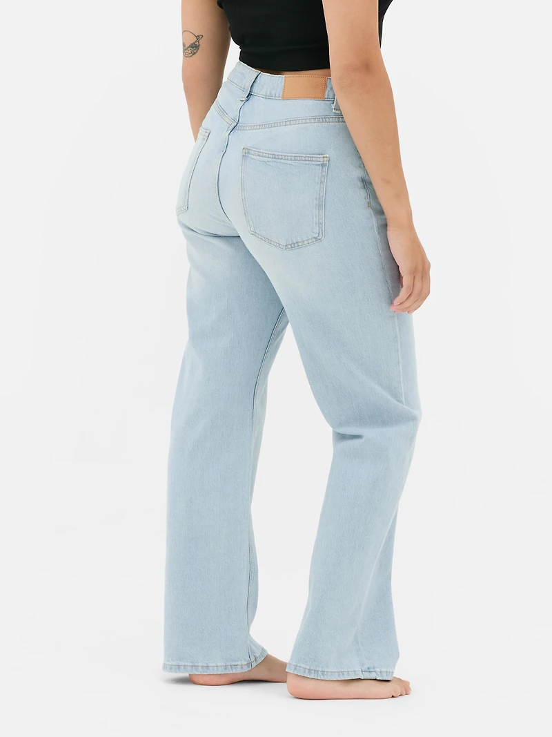 High-Waisted Straight-Leg Jeans