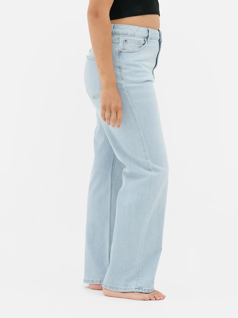 High-Waisted Straight-Leg Jeans