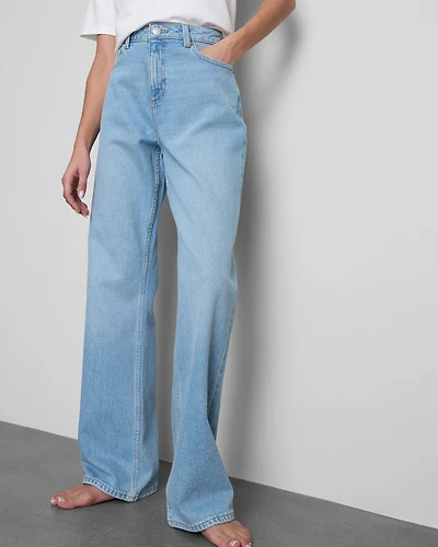 High-Waisted Straight-Leg Jeans