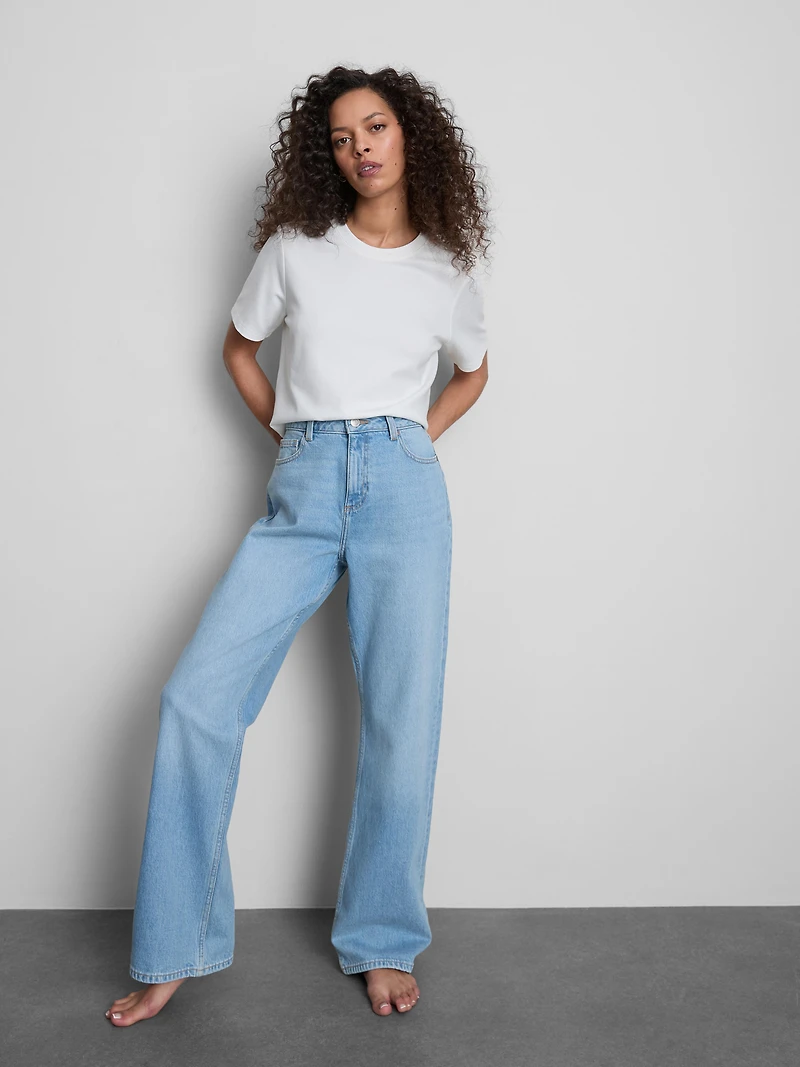 High-Waisted Straight-Leg Jeans
