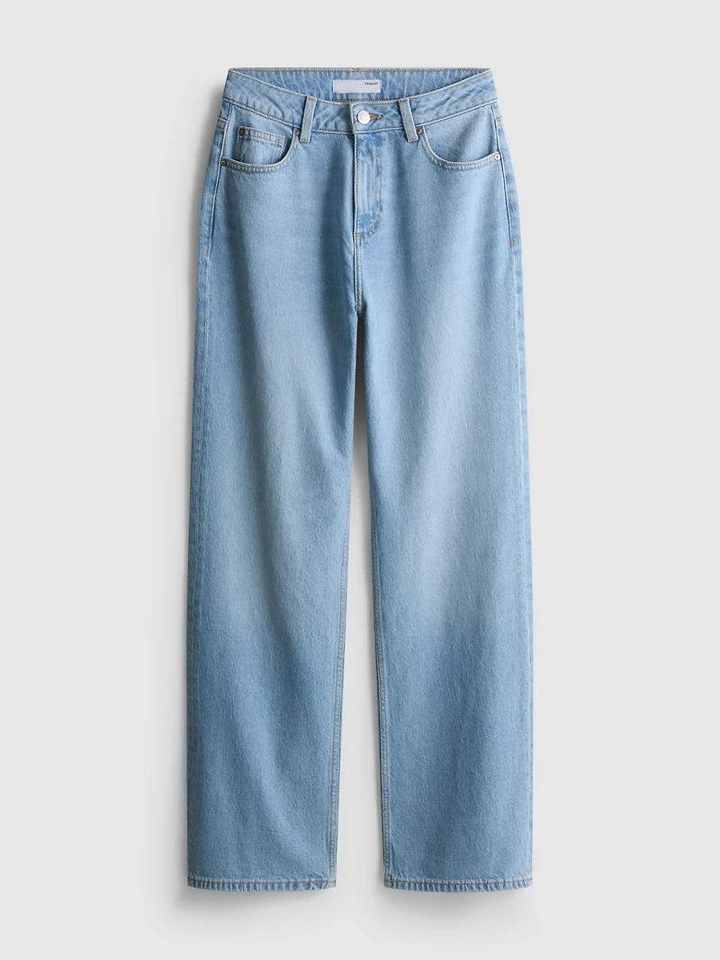 High-Waisted Straight-Leg Jeans