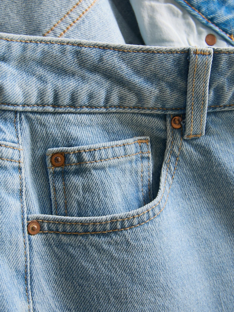High-Waisted Straight-Leg Jeans