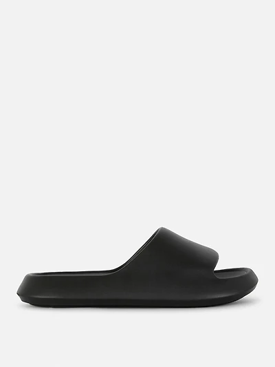 Women's Black Seamless Pool Slides