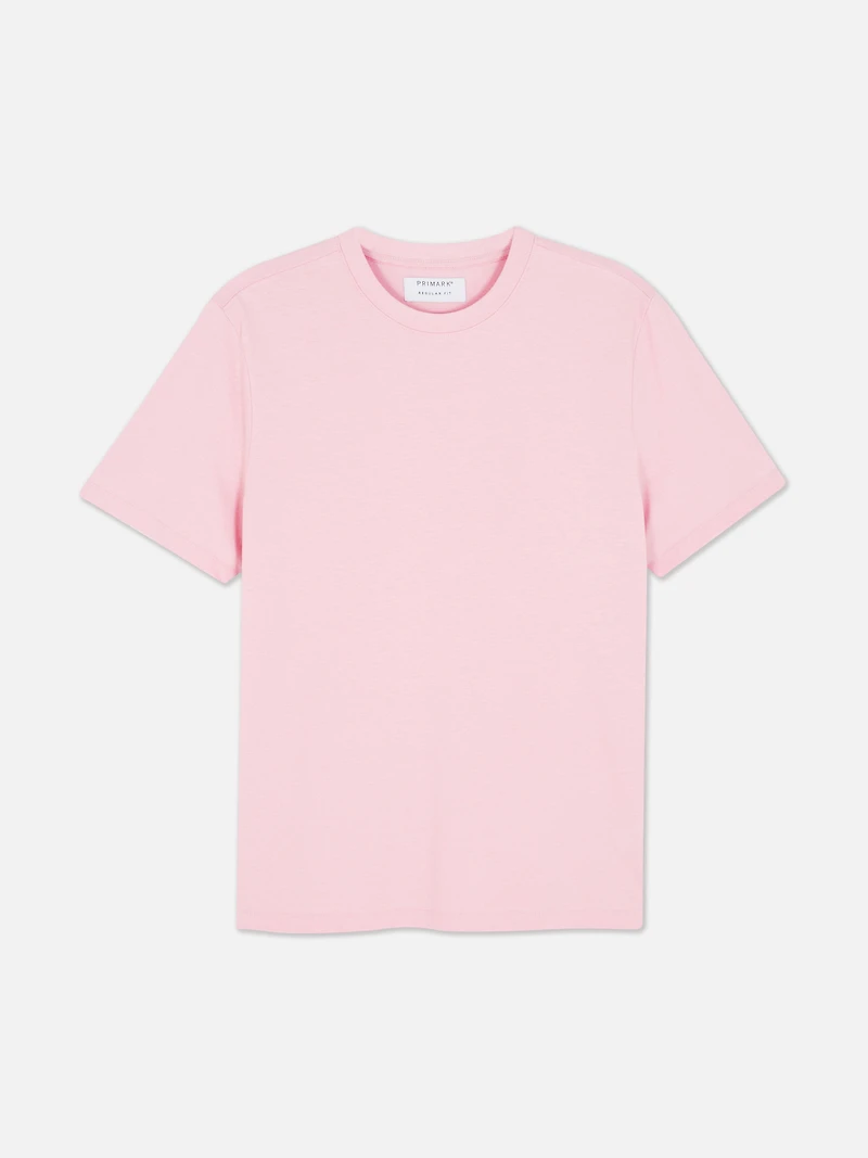Men's Light Pink Crew Neck T-Shirt