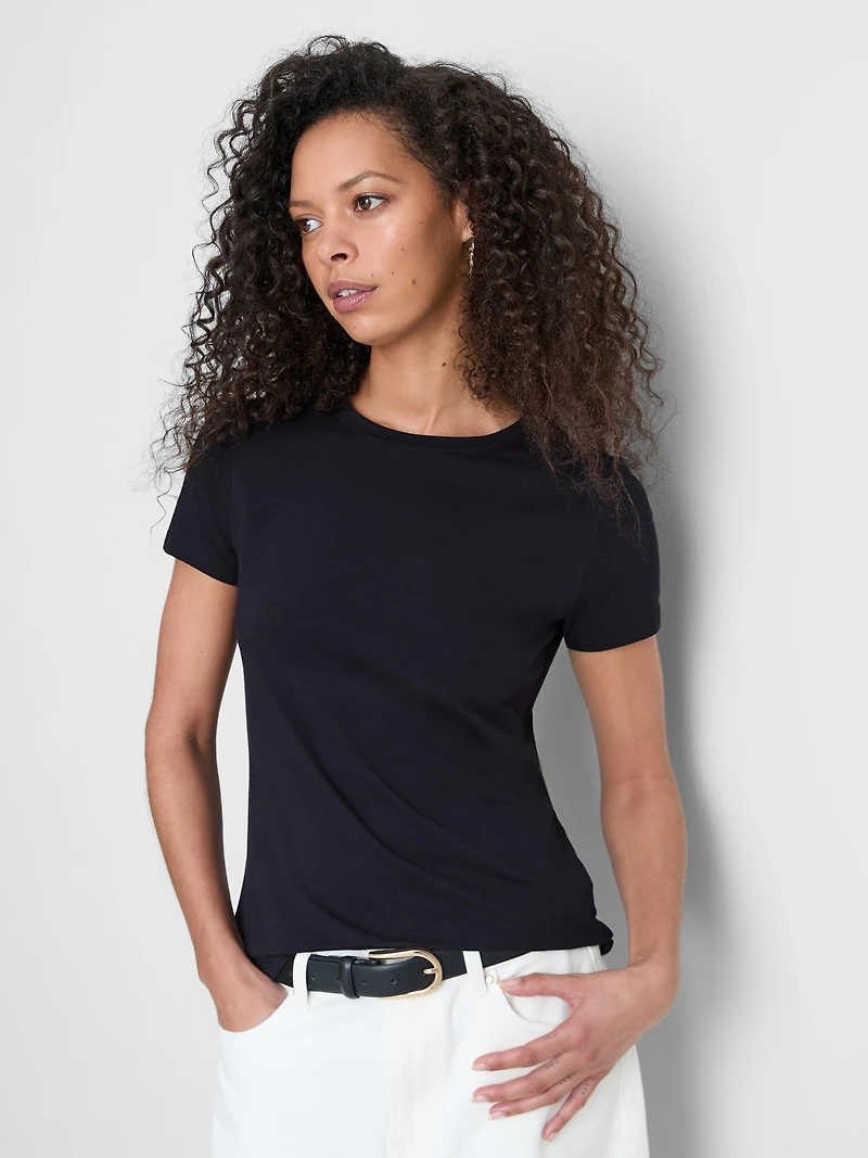 Cotton Rich Stretch Crew Neck Tee