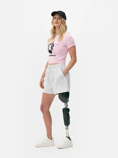 Women's Gray Heather Drawstring Jersey Shorts