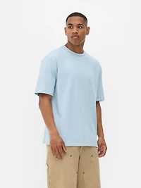 Bound-Neck Relaxed-Fit Cotton T-Shirt