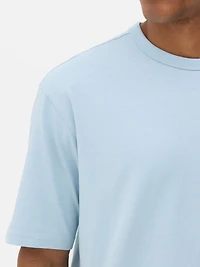 Bound-Neck Relaxed-Fit Cotton T-Shirt