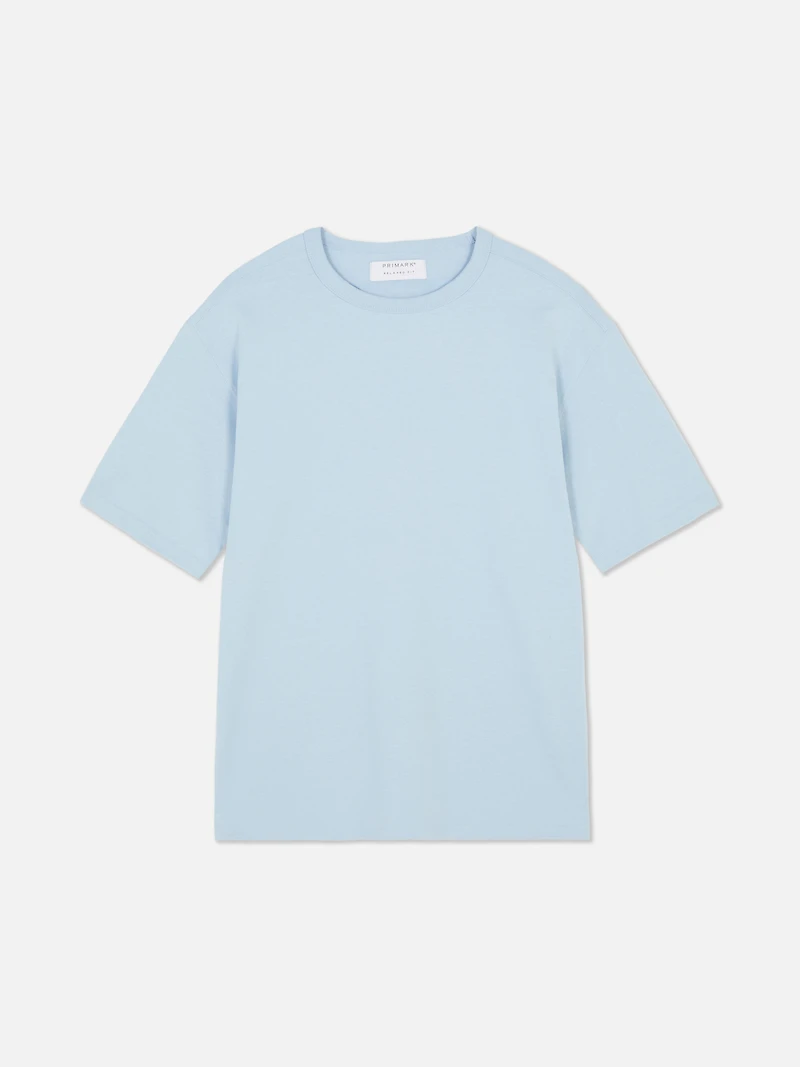 Bound-Neck Relaxed-Fit Cotton T-Shirt