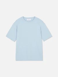 Bound-Neck Relaxed-Fit Cotton T-Shirt
