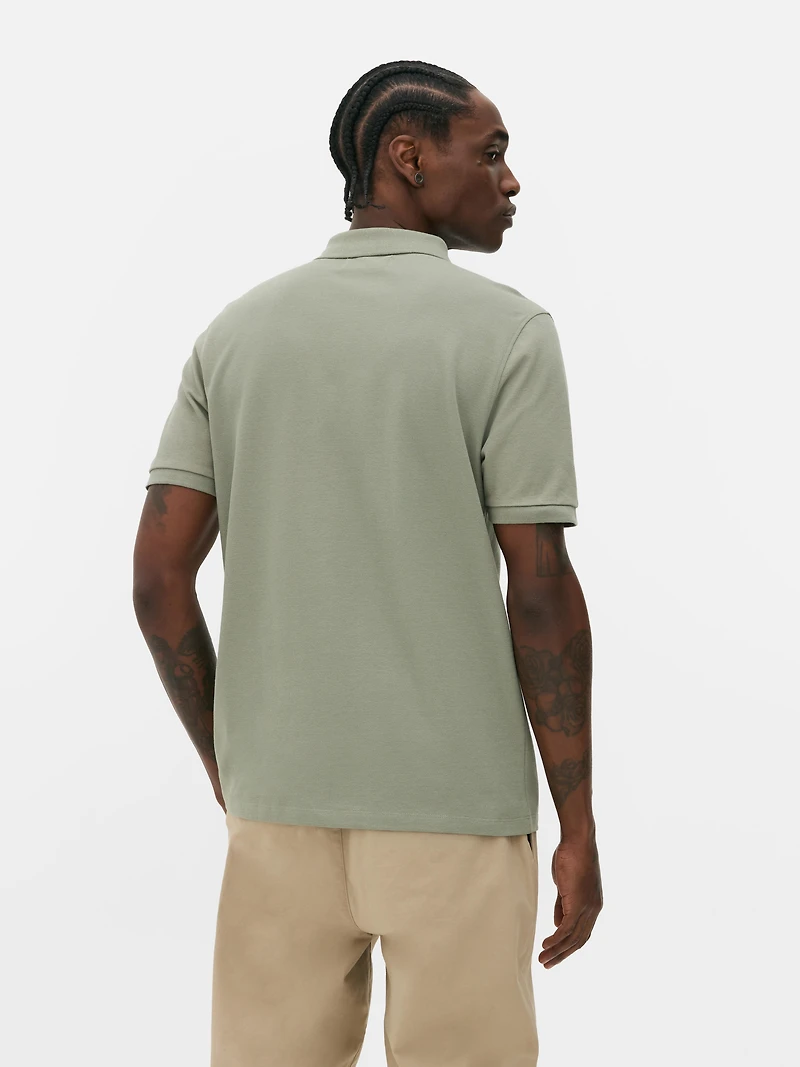 Men's Light Green Piqué Polo