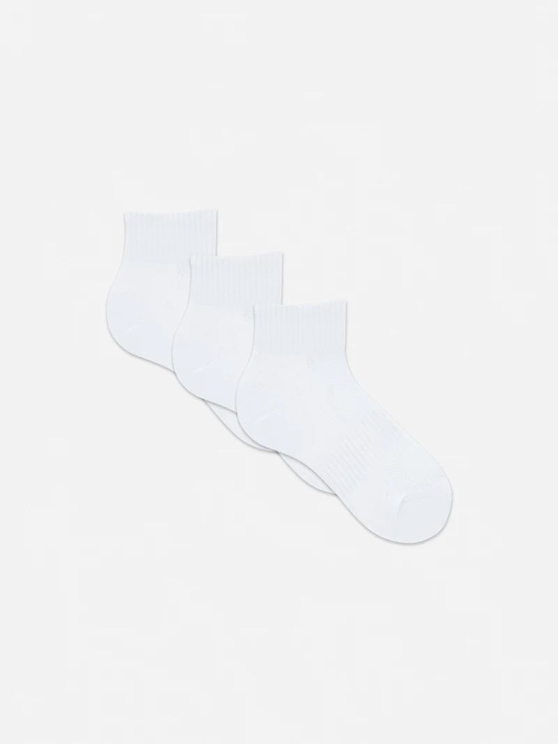 Women's White 3-Pack Sports Socks