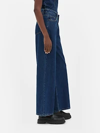 Women's Indigo Mid-Rise Wide-Leg Jeans