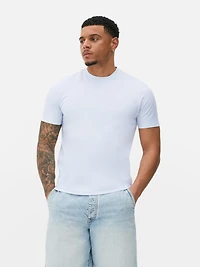 Men's Light Blue Slim Fit Cotton Rich T-Shirt