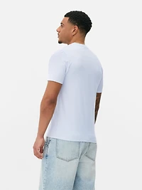 Men's Light Blue Slim Fit Cotton Rich T-Shirt