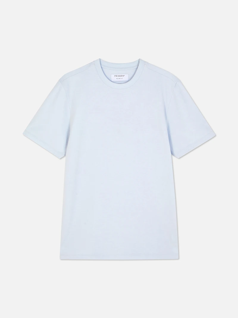 Men's Light Blue Slim Fit Cotton Rich T-Shirt