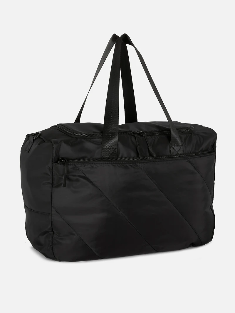 Women's Black Quilted Underseat Cabin Bag