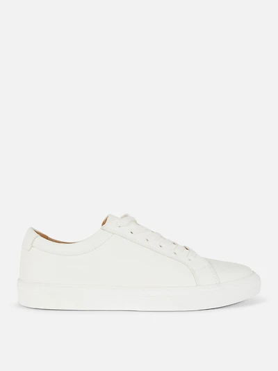 Men's White Lace-Up Low Tops
