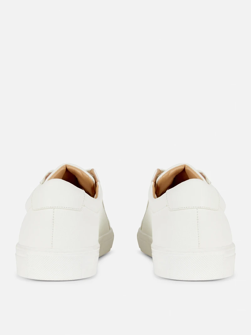 Men's White Lace-Up Low Tops