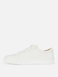Men's White Lace-Up Low Tops