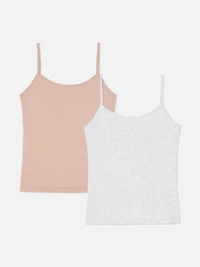 2pk Cotton Blend Cami Top