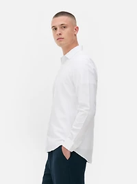 Men's White Textured Regular Fit Shirt