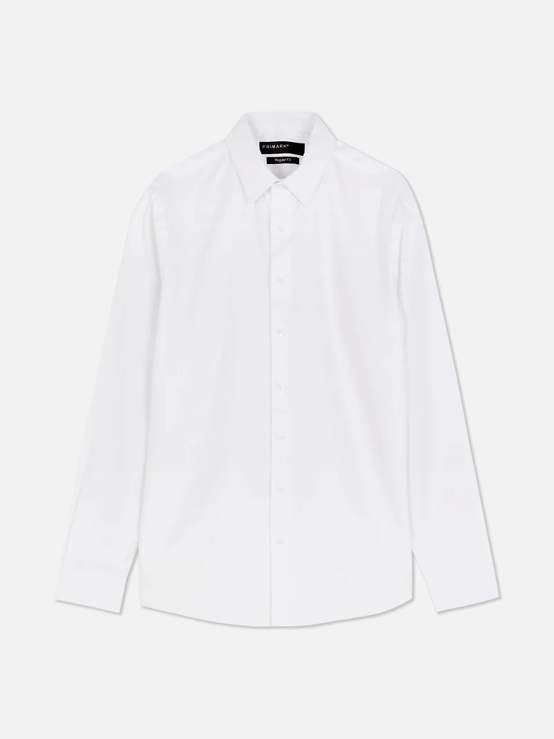 Men's White Textured Regular Fit Shirt