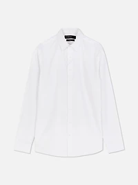 Men's White Textured Regular Fit Shirt