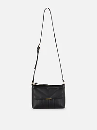 Faux Leather Quilted Crossbody Bag