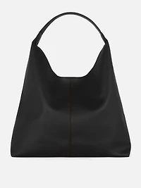 Faux Leather Scoop Shopper Bag