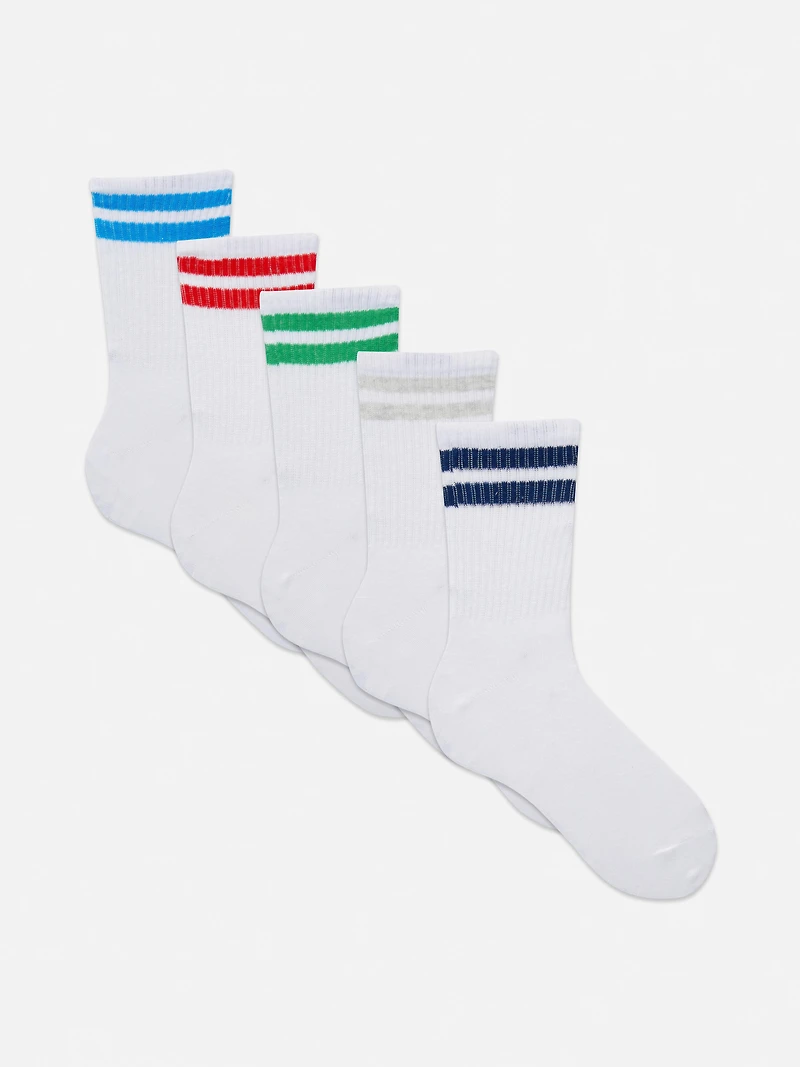 5-Pack Striped Ribbed Socks