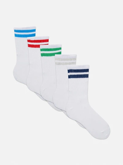 5-Pack Striped Ribbed Socks