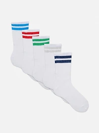 5-Pack Striped Ribbed Socks