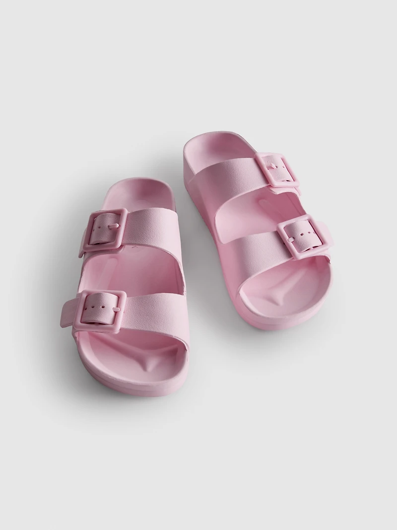 Chunky Double Buckle Strap Sandals