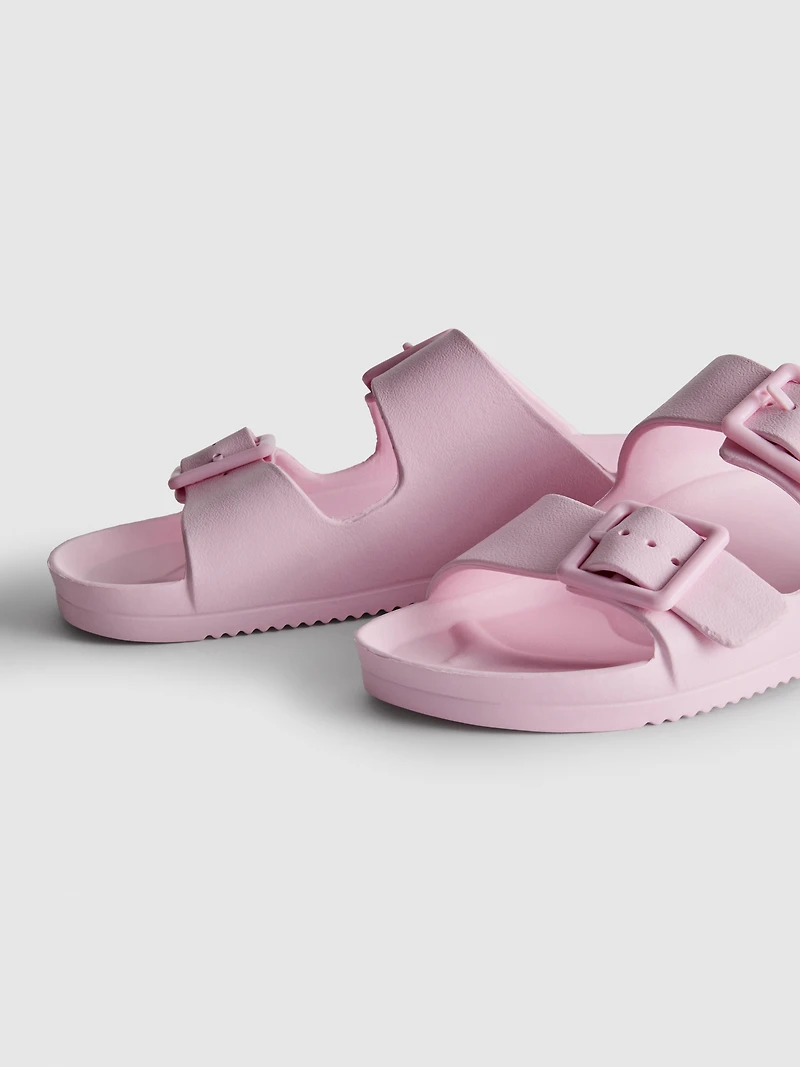 Chunky Double Buckle Strap Sandals