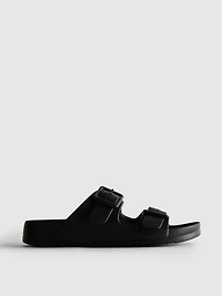 Chunky Double Buckle Strap Sandals