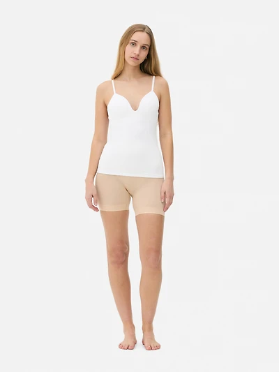 Women's White Built-In Bra C