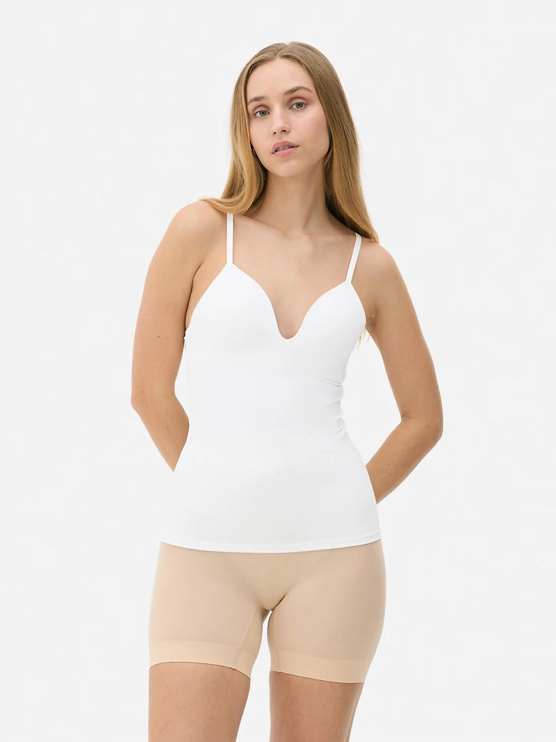 Women's White Built-In Bra C