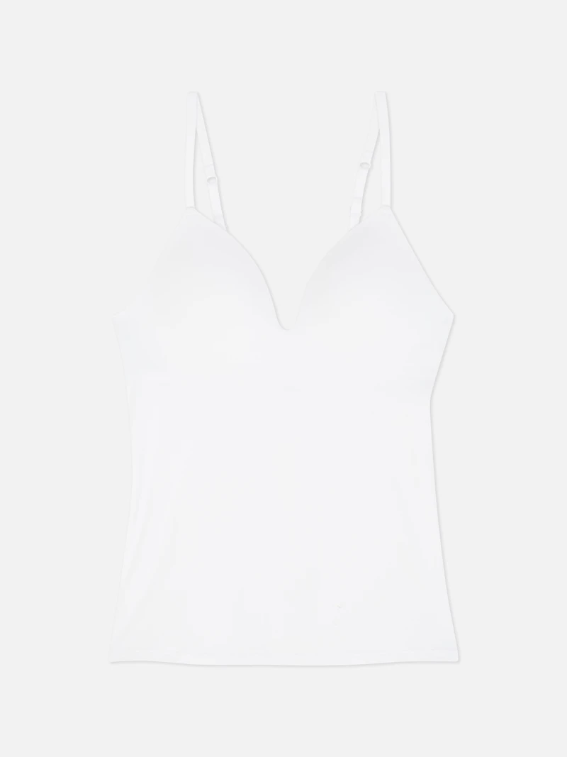 Women's White Built-In Bra C