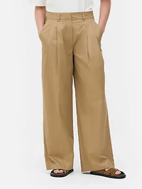 The Edit Wide Leg Poplin Pants