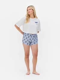 Women's White Disney’s Stitch Shorts Pajama Set