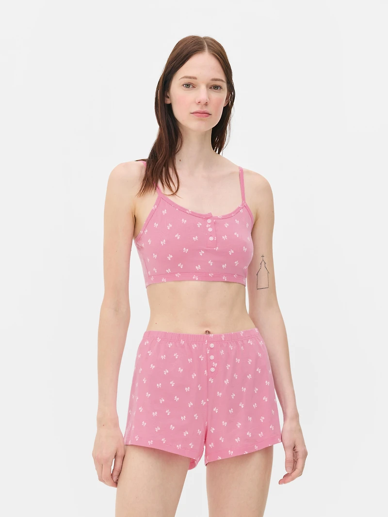 Cropped Cami and Shorts Set