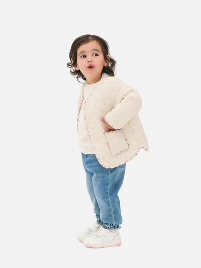 Quilted Floral Trim Jacket