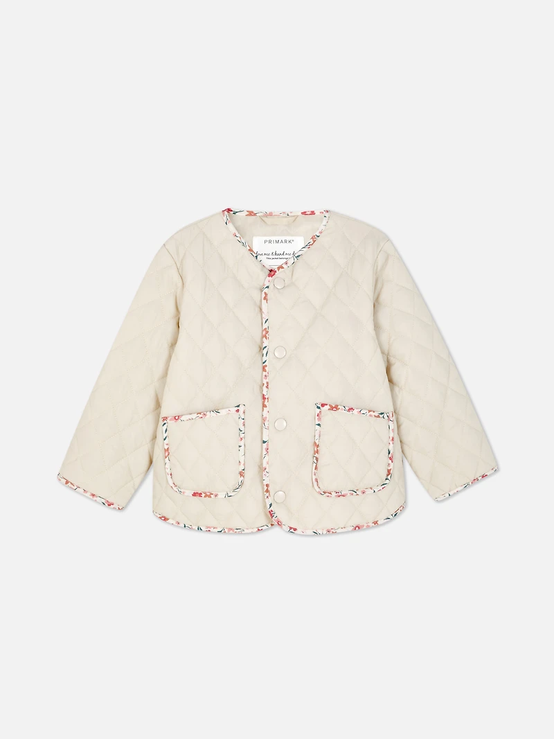 Quilted Floral Trim Jacket